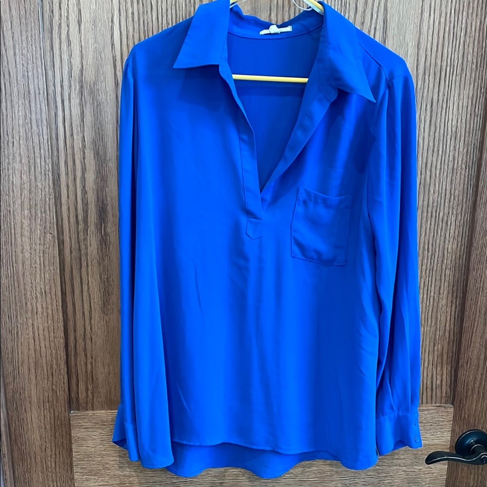 Blue Flowy Women's Top